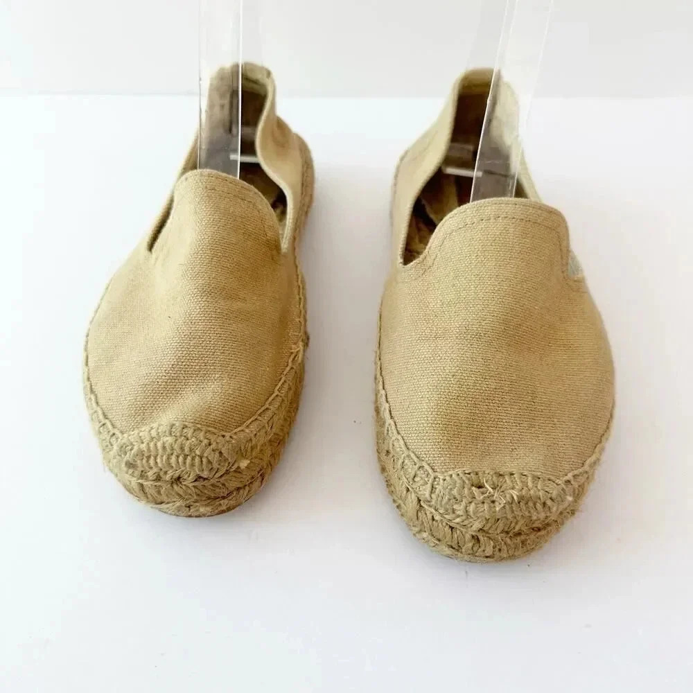 SOLUDOS Size 6 Tan Canvas Espadrille‎ Flats Casual Summer